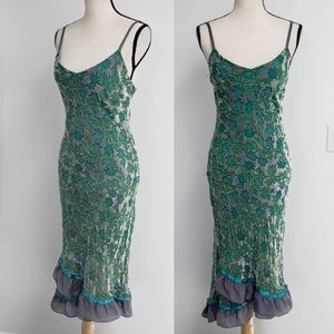 Vintage Betsey Johnson Velvet Burnout Slip Dress